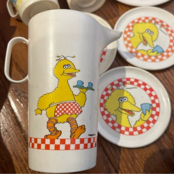 Vintage Chilton Globe Inc Muppets Sesame Street Play Dishes Tea Set 7 pieces - Picture 6 of 12
